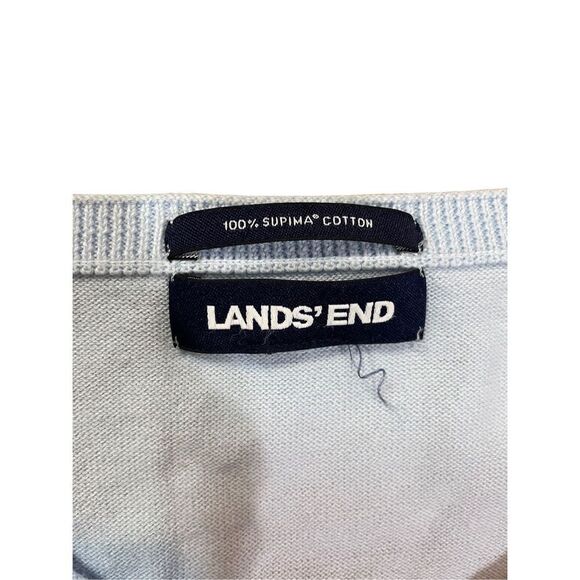 Lands' End Women's Long Sleeve Cardigan Light Sky Blue Hibiscus 3X - Picture 5 of 7